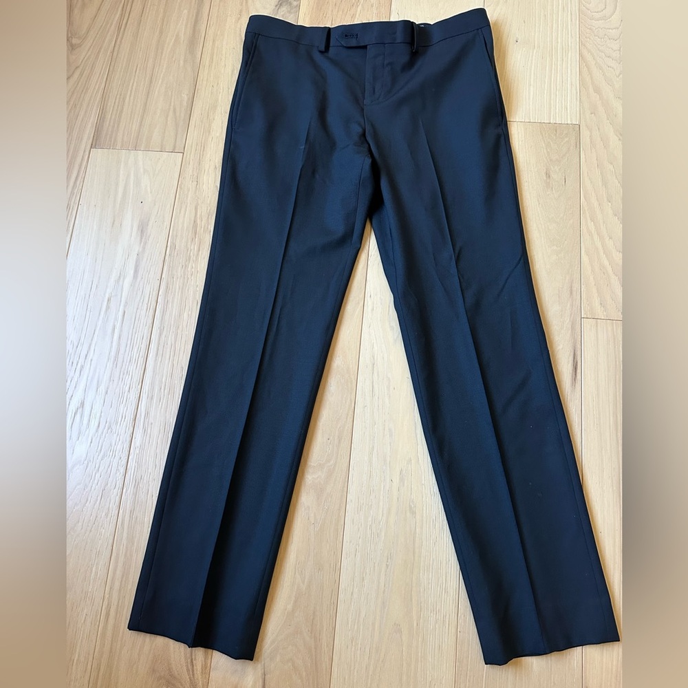 Tallia Gray Patterned Wool-Blend Pants
